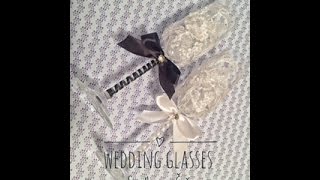 WEDDING GLASSES DIY  СВАДЕБНЫЕ БОКАЛЫ СВОИМИ РУКАМИ [upl. by Ayanal909]