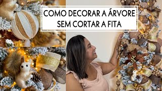 NATAL 2024 COMO DECORAR ÁRVORE DE NATAL SLIM SEM CORTAR A FITA arvoredenatal decoraçãodenatal [upl. by Alick925]