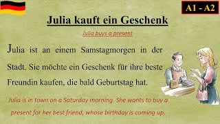 Julia kauft ein Geschenk  Learn German with stories  A1A2 [upl. by Alemrac]