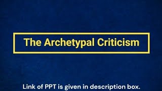 The Archetypal Criticism  Carl Jung  Northrop Frye  Presentation Season 2 [upl. by Ennaitsirk673]