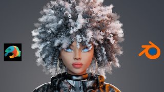 Stylized Character Design  3D Modeling Making of Miidnight OC Daz3d Blender Cycle  Timelapse [upl. by Oemor]