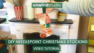 DIY Finishing Needlepoint Christmas Stocking  How to amp Video Tutorial [upl. by Sharon]