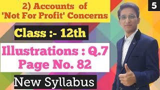 Account of Not for Profit Concerns  illustrations Q7  Page No82  Class 12th  New Syllabus [upl. by Joses]