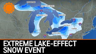 LakeEffect Snow To Unleash Whiteouts Snarl PostThanksgiving Travel [upl. by Itsim]