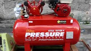 Compressor de Ar com Motor A gasolina 55hp  WWWDINAMACCOMBR [upl. by Kesley]