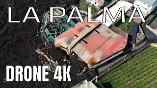 La Palma Drone Lava expansion through La Laguna Birdeye View 4K 60 fps 041221 [upl. by Engedus]