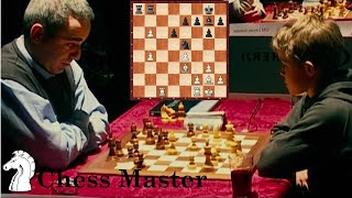 Young Magnus Carlsen vs Garry Kasparov  2 Defeats of a Chess Legend [upl. by Yrrehs]