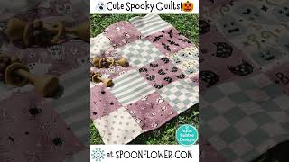 Cute Spooky Halloween cheater quilts fabric available only at Spoonflower🎃🧙‍♀️ [upl. by Nevarc]