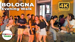 Bologna Italy Evening Walking Tour  4K 60fps with Captions [upl. by Camala]