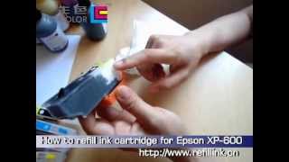 How to refill ink cartridge for Epson XP600 [upl. by Ennayhc549]