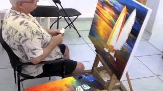 Afremovcom daily blog  March 13th 2013  Leonid Afremov painting a custom made order [upl. by Fortier]