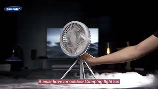 Kinscoter Camping Fan 10000mah Fan Summer Cooling Fan With Tripod Led Light [upl. by Yekciv]