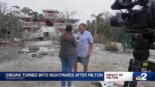 Destruction on Manasota Key Residents clean up after Hurricane Miltons impact [upl. by Adikam146]