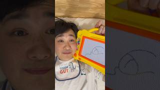 Baby draws on the magna doodle for the first time [upl. by Dnomayd]