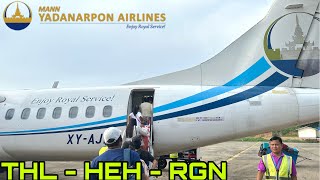 MANN YADANAPON AIRLINES Flight Experience7Y672 Tachileik to Heho to Yangon [upl. by Letnoj103]