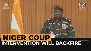 Niger coup leader warns against foreign intervention  Al Jazeera Newsfeed [upl. by Clymer]