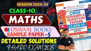 Oswaal Class 10 Maths Basic Sample Paper 5 Solutions CBSE Sample Paper 2025 Maths Basic OSWAAL [upl. by Nerty352]