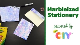 Crayola CIY Create It Yourself  Marbleized Stationery [upl. by Ardnalahs]