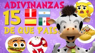 Adivina el Pais  Jugando con las 15 Adivinanzas  Video para niños [upl. by Hut]