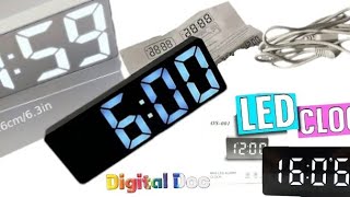 Digital LED Electronic Alarm Clock  Large Display  Unboxing [upl. by Oretos]