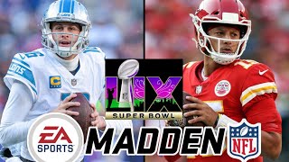 Lions vs Chiefs  Super Bowl 59 Madden Simulation [upl. by Esorbma]