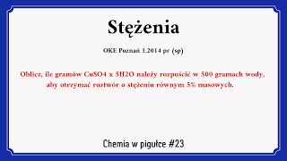 Stężenie procentowe roztworu hydratu — Chemia w pigułce 23 [upl. by Hanover]