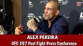 Alex Pereira talks Khalil Rountree TKO BURNS Jamahal Hill amp reacts to Conor McGregor [upl. by Notgnimer]