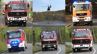 Mit Hubschrauber aus der Luft und Pendelverkehr Waldbrand in Gernrode am 30042022 [upl. by Klimesh]