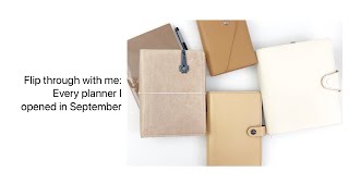 All the Planners I used in September B6 Classic Daily A5 Common Planner Personal Size B6 Rings [upl. by Yborian]