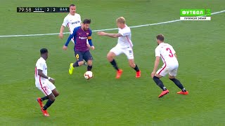 Messi INSANE Hattrick vs Sevilla Away 2018 19 English Commentary HD 1080i [upl. by Haerb]