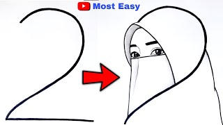 Hijab Girl Drawing Tutorial StepbyStep Guide Muslim girl drawing  Easy drawing  Pencil Sketch [upl. by Notlew]