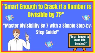 Divisibility Rules By 7 [upl. by Elegna]