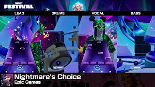 Fortnite Festival Nightmares Choice Hard Full Band 100 Flawless [upl. by Ellehcin]