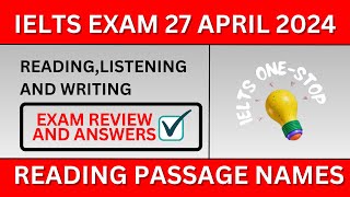 27 april ielts reading and listening answers 27 april 2024 ielts exam review [upl. by Justine]