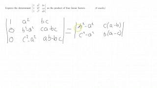 Factorising determinants simplifying determinants  AQA FP4 [upl. by Harak]