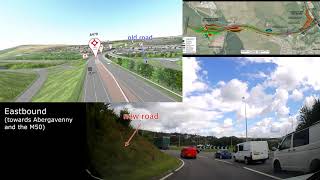 A465 dualling phase 5 and 6 Hirwaun–Dowlais Top comparison drivethrough [upl. by Anaytat371]