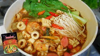 RESEP TOMYUM SEAFOOD BUMBU INSTAN  Simpel Bahan Lokal Super Enak dan Seger [upl. by Mrots]