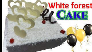 White Forest Cake  Square Shaped Cake [upl. by Nottus118]