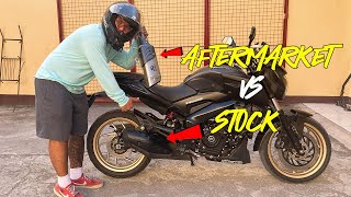 STOCK VS AFTERMARKET EXHAUST ON DOMINAR 400  DISADVANTAGES of AFTERMARKET EXHAUST [upl. by Ahsek813]