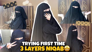 Most awaited vlog😉🫶🏻 how to wear 3 layers niqab [upl. by Lankton844]