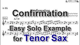 Confirmation  Easy Solo Example for Tenor Sax [upl. by Alema]