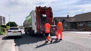 Serco Waste VE73 FML Dennis Eagle Elite  Emptying garden Waste bins [upl. by Suhsoj466]