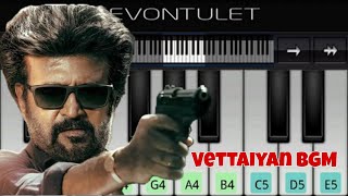 Vettaiyan BGM  Easy Piano Tutorial  Perfect Piano [upl. by Wailoo]