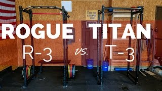 Best Squat Rack Showdown Rogue R3 vs Titan T3 [upl. by Aneekat]