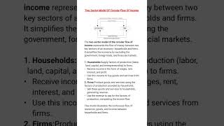 Two sector model of circular flow of income in short  📚trending viralviralvideos viralshort [upl. by Dickman]