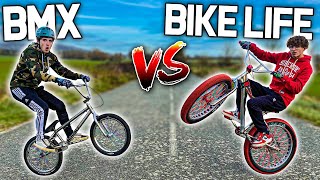 BMX vs BIKE LIFE  Qui fera le meilleur wheeling  Ft ffwmxthias [upl. by Eilitan]