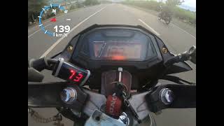 RS150r top speed with GPS [upl. by Irrabaj26]