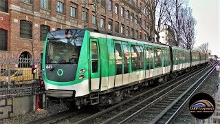 Paris Métro  Les 6 lignes de métro aérien  Matériel MP05 MP73 MF77 MF01 [upl. by Eusadnilem21]