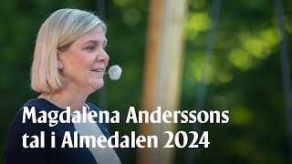 LIVE Magdalena Andersson talar i Almedalen 2024 [upl. by Asecnarf984]