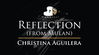 Christina Aguilera  Reflection from Mulan  Piano Karaoke Instrumental Cover with Lyrics [upl. by Hindu525]